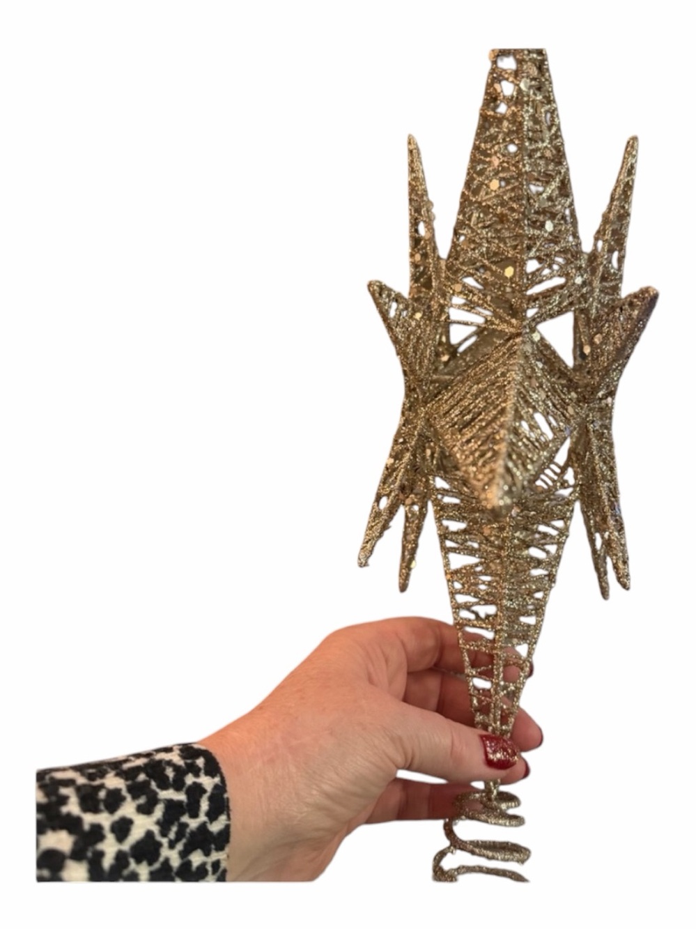 Sparkling Silver Star Tree Topper - Picture 2 of 3